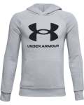 Boys' Ua Rival Fleece Big Logo Hoodie - Mod Gray Light HEATHER-011 Ylg