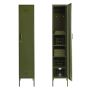 Steel Single Door Skinny Wardrobe Storage Cabinet With Lock - Olive Green