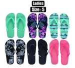 Flip Flops Ladies Asstd Size 5