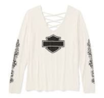 Women’s Bling Chrome & Roses Long Sleeve Laced Back – Chrome And Roses