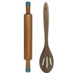 Jamie Oliver - Rolling Pin And Acacia Wooden Slotted Spoon Combo - 2 Piece