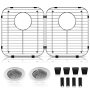 Arlba 2 Pack 304 Stainless Steel Sink Protectors For Kitchen Sink With Rear Drain Hole 13.2"X11.5"X1.25" Kitchen Sink Grid Universal Sinkgrate Sinkrac