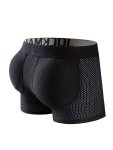 Jockmail Men's Boxers Briefs Underwear Mesh Breathable Comfy Padded Underwear Boxer With Hip Pad Buttocks Men's Sexy Underwear