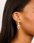 Goldair Gold Plated Green & Blue Cubic Zirconia Drop Earrings