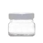 28ML Clear Glass Jar With White Metal Lid 43MM Twist