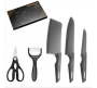 5 Pcs Stainless Steel Chef Knife Set Kitchen Knives Set - Black