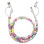 4-IN-1 Colorful Beaded USB Cable Dual USB Type-c To Lightning 2-IN-1