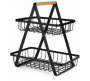 2-TIER Kitchen Fruit Storage Stand Steel Fruits/vegetables Kitchen Rack Black