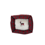 Pet Bed Rectangle 50X40X17CM Embroidered Design With Deer Pattern 800GRAMS