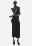 Ribbed Pencil Skirt - Black