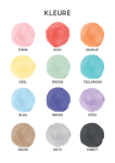Watercolour Colour Chart Afrikaans- Canvas Print - 600MM X 600MM