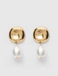 Yvonne Organic Pearl Drop Earrings - 0 Pearl gold