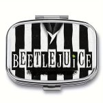 Beetlejuice The Musical Square Pill Box: 2 Compartment Organizer For Medications Perfect For Pockets Purses And Travel - Unique