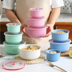 3-PIECE Airtight Lunch Box Set With Lids: Perfect For School Canteen Camping Picnics And Beaches - Microwave And Refrigerator Sa