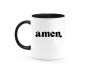 Amen Coffee Mug -sleek Black And White Two Tone Mug