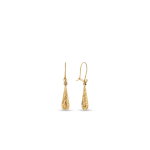 Yellow Gold Engraved Gold Teardrop Earrings