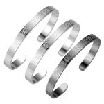 Leaocean Ayatul Kursi Cuff Women Serenity Prayer Personalised Bracelet Allah Islam Muslim Arab Stainless Steel Deep Engraved Ban