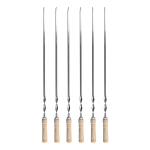 6 Pieces 55CM Bbq Skewers Long Handle Shish Kebab Outdoors Grill Needle