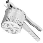 Glotika Large 15OZ Potato Ricer Heavy Duty Stainless Steel Potato Masher With Ergonomic Handle Masher And Ricer Kitchen Tool For