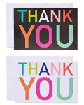 American Greetings Thank You Cards With Envelopes Multicolored Lettering 48-COUNT