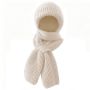 Integrated Ear Protection Windproof Cap Scarf Winter Knitting Hat Scarf