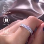 925 Sterling Silver Band Ring Paved Full Of Shining Zirconia High Quality Engagement Wedding Ring Perfect Gift Fot That Special