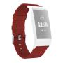 Woven Vanvas Nylon Watch Band For Fitbit Charge 3 Dark Red