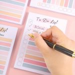 50 Sheets To Do List Sticky Notes Self-adhesive Memo Pad Portable Daily Planner Grocery Check List Notepad