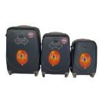 Smte- 360 Lightweight Quad Wheel Quality Travel WARE-3 Piece Luggage Set Black With Keychain