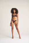 Sporty Top & Cheeky Bum Bikini Set - Large Black