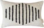 Zulu Pattern 5 Punch Needle Rectangular Scatter Cover - Charcoal On Oatmeal