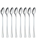 8PCS Stainless Steel Long Handle Ice Tea Spoon Coffee Spoon Ice Cream Stirring Spoon Dishwasher Safe Kitchen Accessories Flatwar
