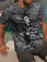 Men's Skull Graphic Print T-shirt Short Sleeve Crew Neck Tee Men's Clothing For Summer Outdoor