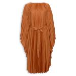 Orange Pleated Belted Kaftan