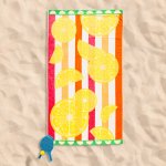 Velour Citrus Serenity Beach Towel