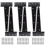 - Heavy Duty Tee Hinge Rustproof Wood Fence Gate Hinges - 24.5CM - 6 Pieces