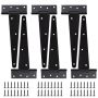- Heavy Duty Tee Hinge Rustproof Wood Fence Gate Hinges - 24.5CM - 6 Pieces