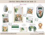 Cot Duvet Bedding Lion Focus Tropical Monster Leaf Safari Set