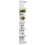 Hlimior 7 Tier Wall Shelf Unit - Lack Floating Shelf Compact Display Floating Shelf Vertical Column Wall Decor Mount Floating St