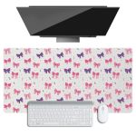 Desk Mat For Desktop Bow Floral Large Mouse Pad Pu Leather Waterproof Desk Protector Pad Mousepad With Non-slip Base Stitched Ed