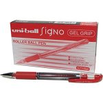 UM-120 Basic Anti-fraud Red 0.3MM Basic Ballpoint Gel Pen – Box Of 12 – 41-0482-03