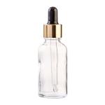 30ML Clear Glass Aromatherapy Bottle With Pipette - Black & Gold Collar 18 78