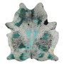 Exotic Green And White Genuine Cow Hide Rug Sotran Dekorativ