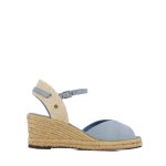 Chiaro Leather Wedge Sandal -blue