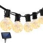 10m Solar Classic String Lights | 25 Wire LED Bulbs