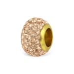 C156-C33046 - Gold Plated Cz Sparkle European Charm Bead - Turquoise