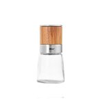 Salt Or Pepper Grinder In Glass And Wood - Akasia