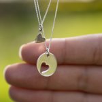 Sterling Silver Mother And Daughter Heart Necklace Set