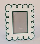 Green & White Scalloped Metal Photo Frame 28X23CM