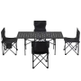 Portable Folding Camping Table & Chair Set Of 5-PIECE - Black